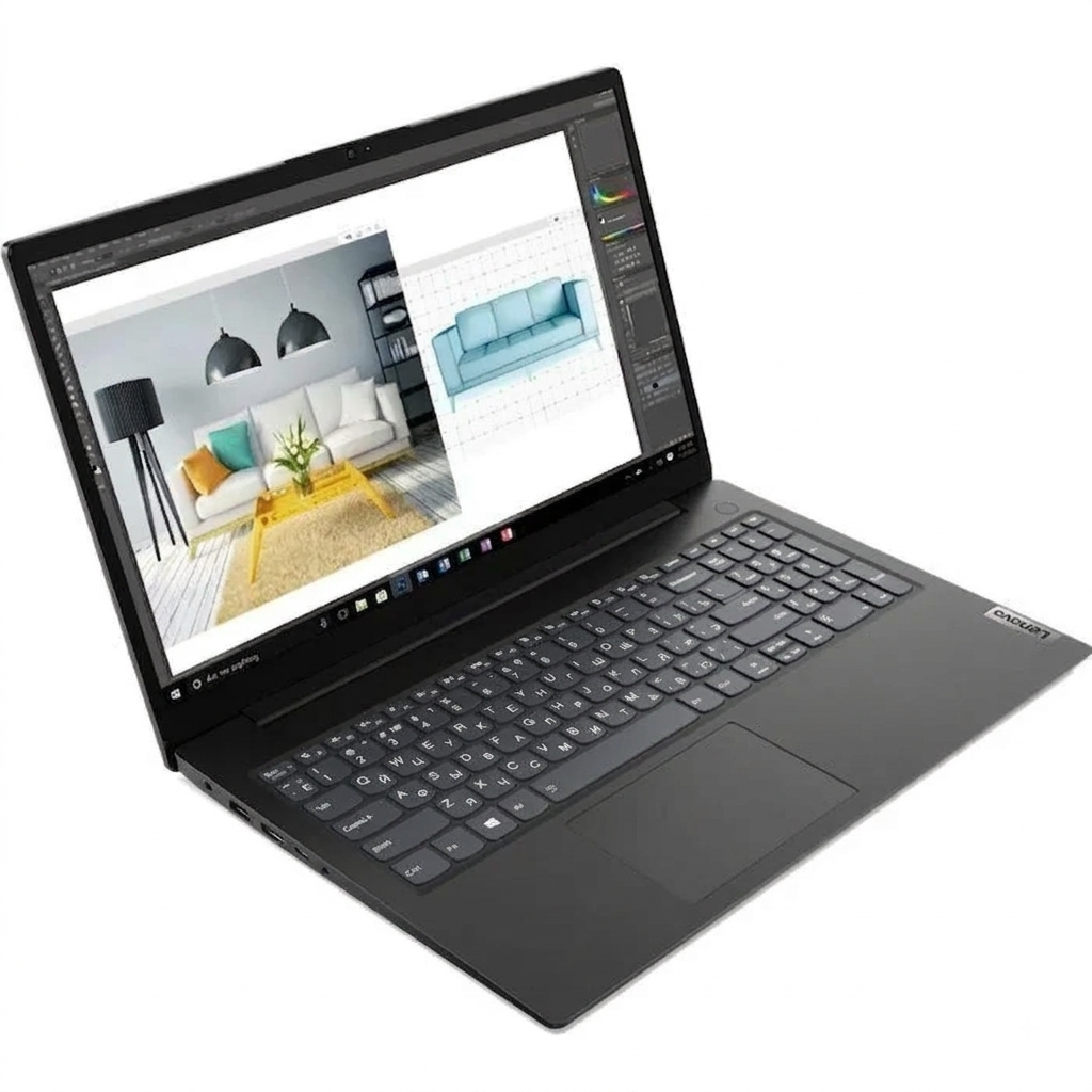 Lenovo Ноутбук 15", Intel Celeron N4500, RAM 4 ГБ, SSD 1000 ГБ, Intel UHD Graphics, Windows Pro, черный, Русская раскладка — изображение 2